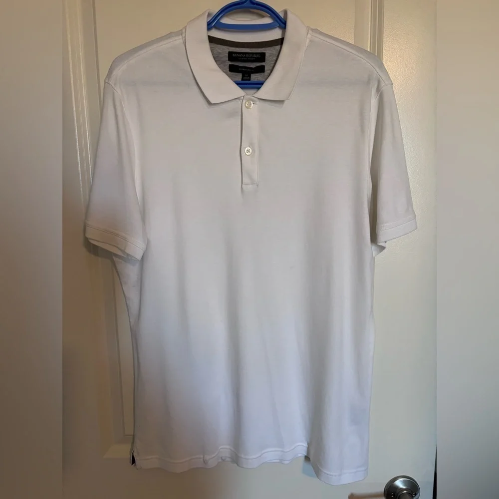 Banana Republic White Men’s Polo Shirt